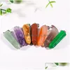 Charms Natural Stone Hexagonal Prism Opal Tigers Eye Pink Quartz Healing Chakra Pendants Diy Necklaces Jewelry Accessories Making Dr Dhvk4