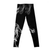 Активные брюки дым - черно -белые 2 леггинс, спортивная женщина, спортивная одежда
