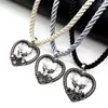 Pendant Necklaces Fashion Vintage Charming Deer Necklace Heart Cutout Pednant For Women Lots Colors Rope Short Choker Costume Jewelry