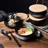 Bowls Japanese Ceramic Bowl Household Large Ramen Rice Noodle Soup Creative Tableware Set Commercial Salad