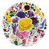 50Pcs Roses Stickers Pack Waterproof Vinyl Stickers Non-random for Car Bike Luggage Laptop Skateboard Scrapbook Water Bottle Decal