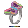 Fedi nuziali Big Peach Heart Mood Ring Cambia colore Regolabile Emotion Feeling Amanti della temperatura mutevole 1PC Drop Gift 230710