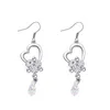 Boucles d'oreilles pendantes ER-00314 boucles d'oreilles en cristal de mode coréenne cadeau d'anniversaire or argent plaqué coeur femmes articles