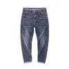 Herren-Jeans, Denim, locker, übergroß, elastisch, für den Sommer, Vintage, verwaschen, mit kleinem Bein
