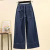 Kadınlar Kot Pantolon Yüksek Bel Grunge Kore Moda Kadın Giyim Geniş Bacak Pantolonları Bol Jean Y2K Street Giyim Kentsel