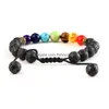 Bracelets De Charme 7 Chakra Bracelet Hommes Femmes Lave Noire Guérison Nce Reiki Prière Pierre Naturelle Perles Yoga Huile Essentielle Diffuseur Goutte Dh4Pl