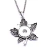 Pendant Necklaces Retro Heart Leaf Owl Snap Button Necklace 18Mm Ginger Snaps Buttons Charms For Women Jewelry Drop Delivery Pendants Dhevl