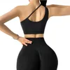 Yoga Outfit Mode Naakt Gevoel Sexy Asymmetrische Slant-Schouder Dames Sport Ondergoed Shakeproof Fitness Running Vrouwen Beha