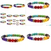 أساور سحر Sier Gold Plated 7 Chakra Healing NCE Bracelet 8mm Colorf Yoga Natural Stone Yoga للنساء للرجال يسقطون المجوهرات DHW95