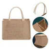 Sacs de rangement pliable toile de jute fourre-tout Jute Shopping sac à main pour artisanat cadeau sac d'épicerie avec poignée réutilisable voyage plage tissu