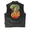 Grote Flame Snake Borduurwerk Opstrijkbare Patches Voor Jas Kleding Biker Back Vest Mode Punk Design355k
