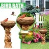 Resina Birdbath pequena fonte decoração do gramado faça você mesmo coruja polyresin antigo banho de pássaro para casa jardim jardim arte paisagem ao ar livre L230620