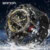 Нарученные часы Sanda Brand Fashion Men Men Sports Watches Analog Quartz Clock военные часы мужского мужского мужского Relogios Masculino