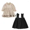 Girl Dresses Girls' Lolita Cotton Spanish Princess Dress With Ruffles Camisole 2Piece Set 2-8Y Saudi Arabia