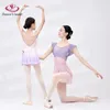 Desgaste de la etapa Traje de ballet para niños Leotardo para verano Malla de contraste Correa plisada Gimnasia Vestido ajustado Air Yoga