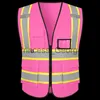 Others Apparel Custom Safety Vest Pink Reflective Vest For Woman Construction Customize Reflective Vest Workwear High Visibility Vest x0711
