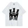 Pants Haruku Tshirt Men's 2022 Summer Dog Letter Printed T Shirt Hip Hop Streetwear Cotton Loose Top Tees