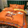 Brand Classic Letter Print Quilt Cover Bed Sheet Pillowcase Four-piece Sets High Grade Cotton Home Bedding Set Home Textile Duvet Cover