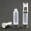 200 st 15ml 20ml 30ml Silverfrostad Airless-flaska Plastlotionflaska Frostad Akrylvakuumflaska med Airless-pump #DFZF42 Wigat