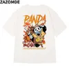 ZAZOMDE Zomer Hip Hop T-shirt Mannen Panda Print T-Shirts Harajuku Streetwear Zomer T-shirt Korte Mouw Tops Tees Katoenen Kleding Z230711