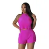 Women's Tracksuits Summer Pleated Short Two Piece Set Women Lounge Wear Sleeveless Crop Top Shorts Streetwear Outfits Night Club Matching