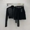23SSティーレディースTシャツレディースデザイナー衣料リサイクルナイロンファブリックメタルブラジャータンクトップ弾性ウエストズボンセット高品質の女性服
