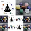 Kamień 7 sztuk/zestaw Reiki Natural Irregar Rock Quartz 7 Chakra Energy Healing Symbol dekoracji Drop Delivery biżuteria Dhrfu