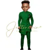 Ternos terno verde escuro para crianças traje de casamento blazer roupa formal festa de aniversário menino 2 peças jaqueta calça 230711