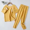 Pyjama Herfst Baby Kids Thermisch Ondergoed Kinderkleding Sets Naadloze Nachtkleding voor Jongens Meisjes Pyjama Sets Winter Tieners Kleding 230710