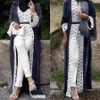 Beonlema Frauen Muslim Open Rode Schwarz Open Abaya Türkische Lange Spitze Tunika Kaftan Für Damen Musulam Kleidung Plus Größe kaftan1262v