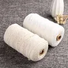 Durevole 200m Cavo di cotone bianco Beige naturale ed Cord Corda Craft Macrame String DIY Handmade Home Decorative supply 3mm307c