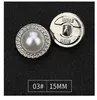 New Pearl Korean Version Small Fragrance Hand-Ed Round Drill Button Women's Brooch Decorative Accessories