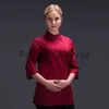 Altri Abbigliamento Donna Abbigliamento da ristorante Giacca da cameriera da cuoco Uniforme da lavoro New Fashion Servizio di ristorazione Abbigliamento da barista x0711