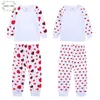 Pyjama 1-13Y Peuter Jongens Meisjes Lange Mouw Knus Zacht Katoen 2 Stuk Pyjama Set Kinderen Minnaar Hart Pjs Nachtkleding Kinderen Paasdag Cadeau 230710