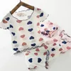 Pyjama Zomer Kinder Pyjama Sets Liefde Pijamas voor Meisjes Airconditioning Kleding Peuter Nachtkleding Kinderen Thuis Kleding Sets 230710