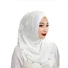 Etniska kläder 47 63CM Vit Gul Röd Ramadan Jersey Instant Under Hijab Keps Islam Tillbehör Muslimska Kvinnor Turban Niqab Scarf