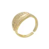 Vigselringar ZHUKOU 20x20 mm Mode Mässing Zirconia Finger Ring guldfärg Minimalistisk Dam Förlovningsband modell VJ5 230710