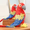 Peluş Bebekler 26cm Simülasyon Doldurulmuş Bebek Parrot Vahşi Hayvanlar Kuşlar Çocuklar için Oyuncak Dekorasyonu 230711