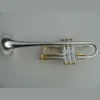 C key brass trumpet Bb B flat tritone trumpet high quality instrument with hard case, mouthpiece, cloth and gloves