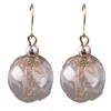 Boucles d'oreilles pendantes Goutte de pissenlit naturel Fil percé décoratif Boule de verre transparent Pendentif Bijoux