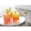 Dinnerware Sets 10PCS 80ml Mini Plastic Dessert Cups Elegant Clear Slanted Appetizer Cup Jelly Pudding Mousse