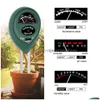 Altre forniture da giardino Tester del suolo Misuratore di umidità per piante 3 in 1 Rivelatore di monitoraggio del pH della luce Prato domestico Fattoria Uso esterno per interni Phjk2301 D Dhekl