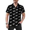 Men's Casual Shirts Dachshund Christmas Blouses Mens Cute Animal Hawaiian Short-Sleeve Vintage Oversized Beach Shirt Birthday Present