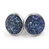 Stud Fashion 12Colors Round 12Mm Resin Druzy Drusy Earrings Stainless Steel Handmade For Women Jewelry Drop Delivery Dh7B3