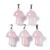 Charms Natural Stone Pink Quartz Crystal Ágatas Aventurina Cogumelo Pingente Para Diy Jóias Fazendo Acessórios Drop Delivery Encontrando Dhzbw