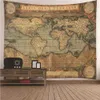 Tapestries Home Decor Vintage World Map Tapestry Wall Hanging Decoration Living Room Bedroom 230x180cm R230710