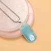 Pendant Necklaces 2023 Natural Stone Necklace Rectangle Turquoises Damation Jasper Charm For Making DIY Jewerly Party Gift