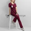 Conjuntos de esfoliantes de manga curta para roupas femininas médicas elásticas, uniformes hospitalares, roupas de trabalho para dentistas x0711