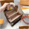 Wallets Luxury Famous Designers Trunk Box Shoder Bags Mini Magnetic Buckle Closure Old Flowers Letters Satchel Handbags