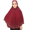 Etnische Kleding Grote Vrouwen Moslim Instant Hijab Khiamr Volledige Cover Strass Gebed Sjaal Sjaals Islam Een Stuk Amira Ramadan Tulband